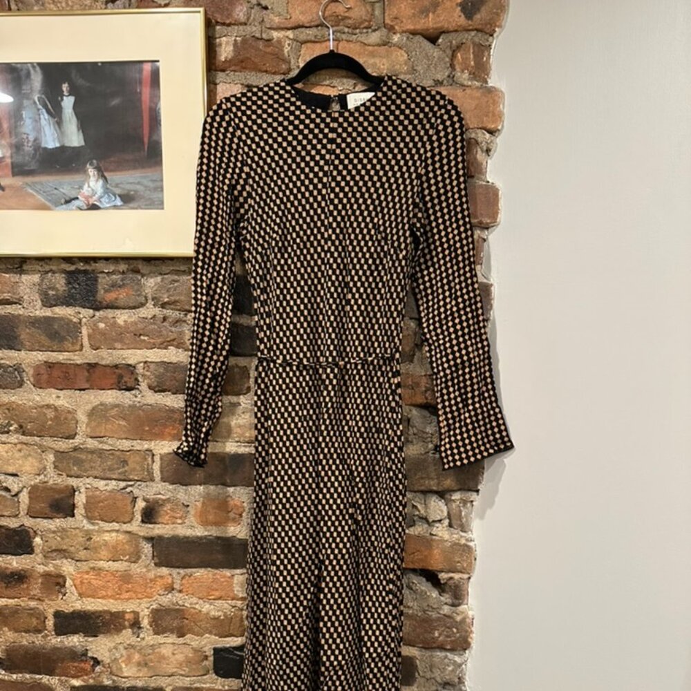 DISSH Black and Cream Geometric Maxi Dress